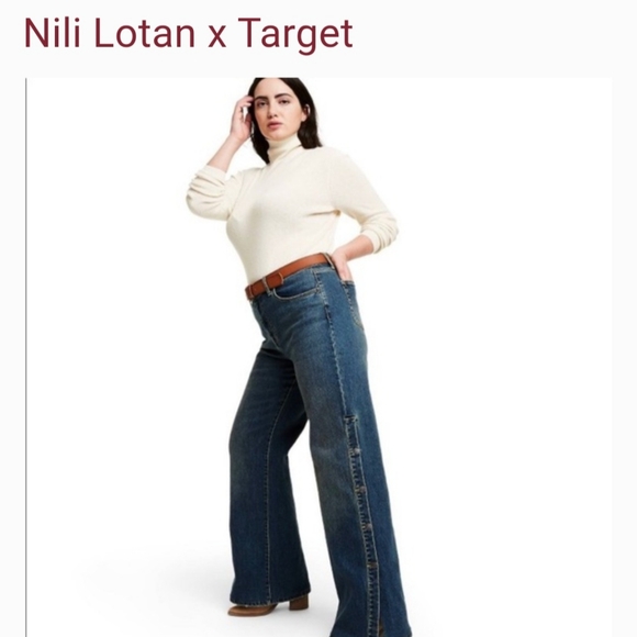Target x Nili Lotan High Rise Flared Jeans Button Detail Pants - Picture 3 of 5